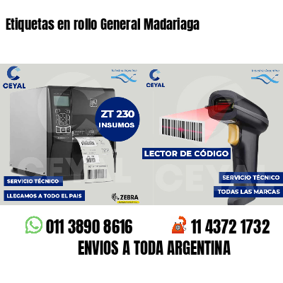 Etiquetas en rollo General Madariaga