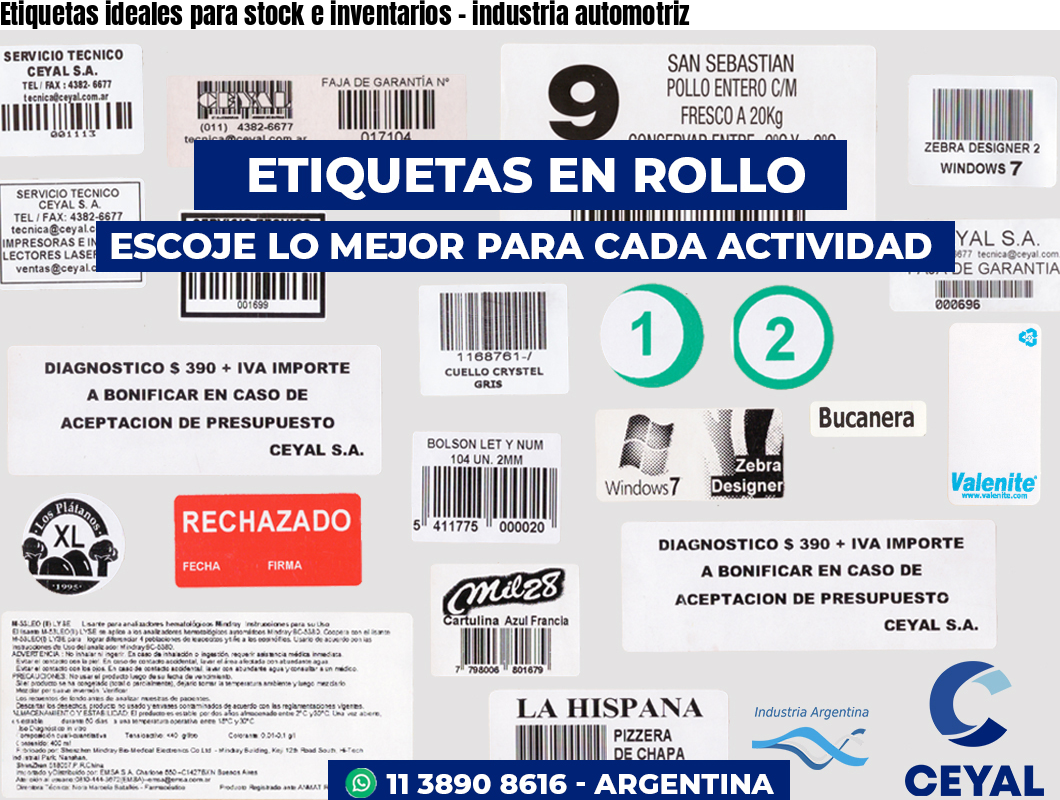 Etiquetas ideales para stock e inventarios – industria automotriz