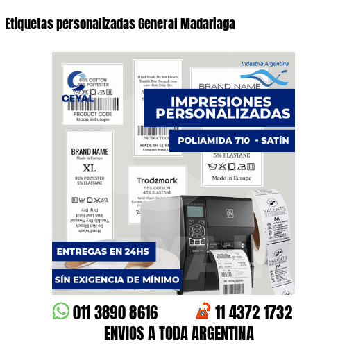 Etiquetas personalizadas General Madariaga