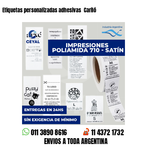 Etiquetas personalizadas adhesivas  Cariló