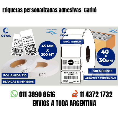 Etiquetas personalizadas adhesivas  Cariló