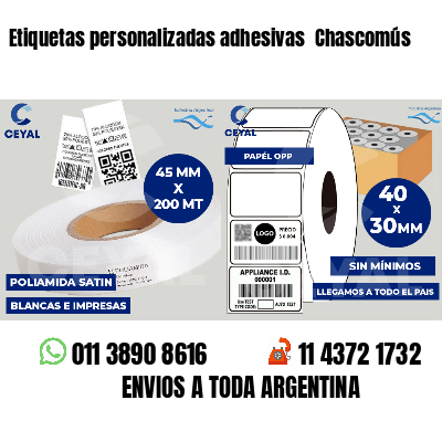 Etiquetas personalizadas adhesivas  Chascomús