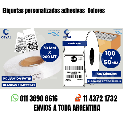 Etiquetas personalizadas adhesivas  Dolores