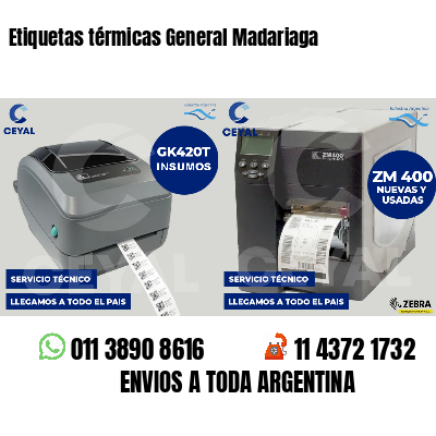 Etiquetas térmicas General Madariaga