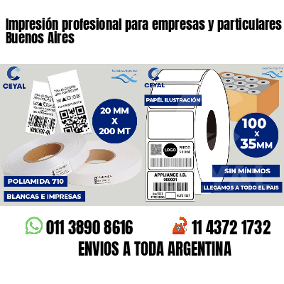 Impresión profesional para empresas y particulares Buenos Aires