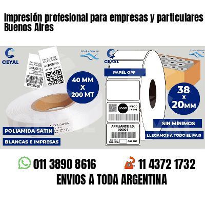 Impresión profesional para empresas y particulares Buenos Aires