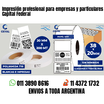 Impresión profesional para empresas y particulares Capital Federal