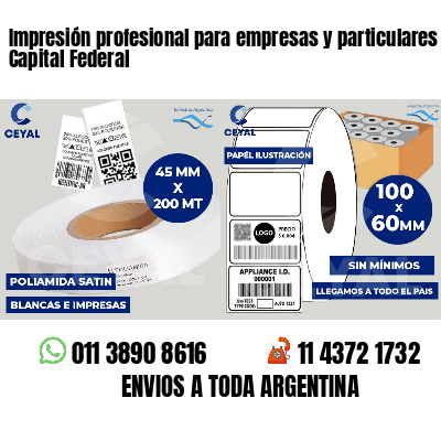 Impresión profesional para empresas y particulares Capital Federal