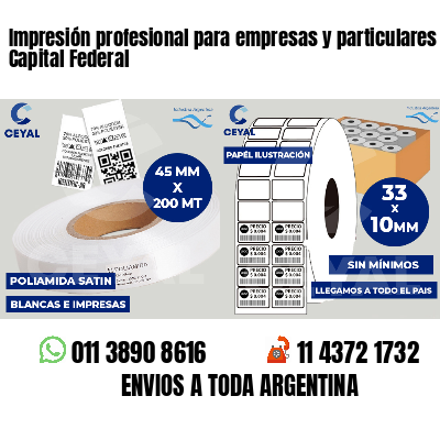 Impresión profesional para empresas y particulares Capital Federal