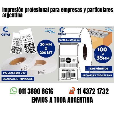 Impresión profesional para empresas y particulares argentina