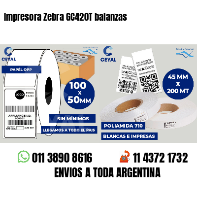 Impresora Zebra GC420T balanzas