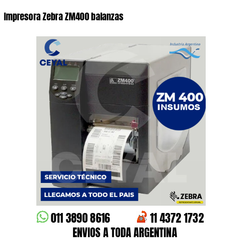 Impresora Zebra ZM400 balanzas