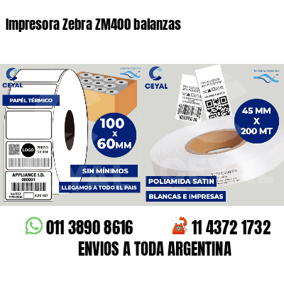 Impresora Zebra ZM400 balanzas