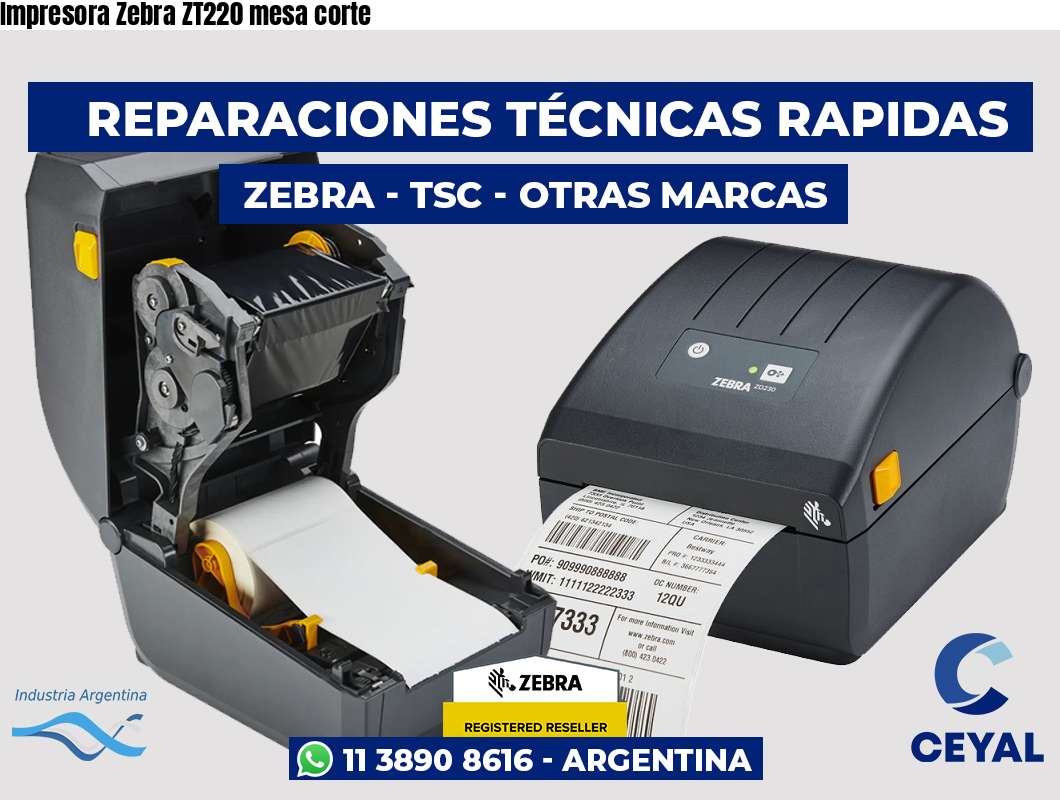 Impresora Zebra ZT220 mesa corte