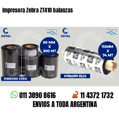 Impresora Zebra ZT410 balanzas
