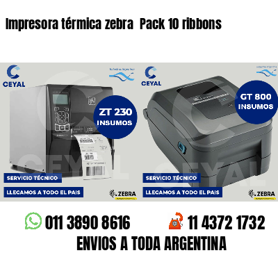 Impresora térmica zebra  Pack 10 ribbons