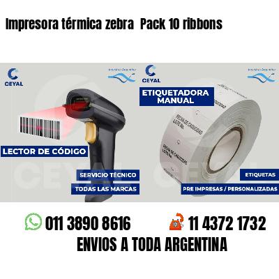 Impresora térmica zebra  Pack 10 ribbons