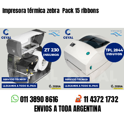 Impresora térmica zebra  Pack 15 ribbons