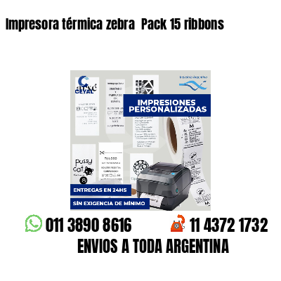 Impresora térmica zebra  Pack 15 ribbons