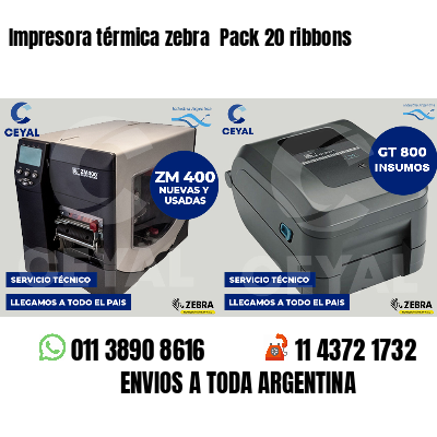 Impresora térmica zebra  Pack 20 ribbons