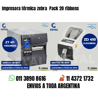 Impresora térmica zebra  Pack 20 ribbons