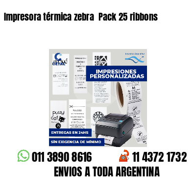 Impresora térmica zebra  Pack 25 ribbons