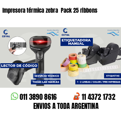 Impresora térmica zebra  Pack 25 ribbons