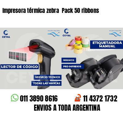 Impresora térmica zebra  Pack 50 ribbons