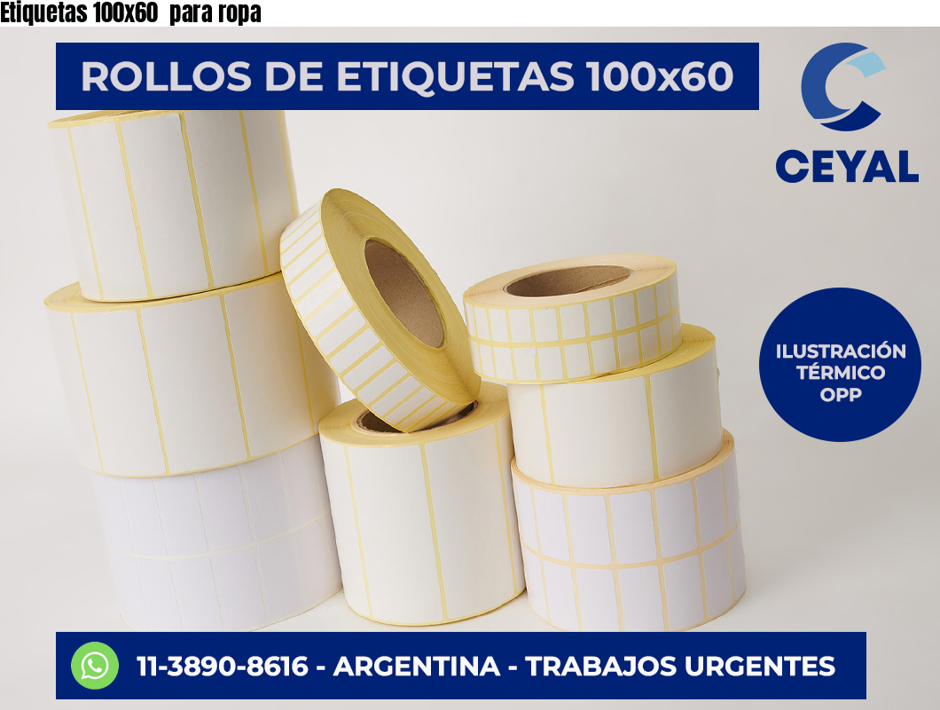 Etiquetas 100×60  para ropa