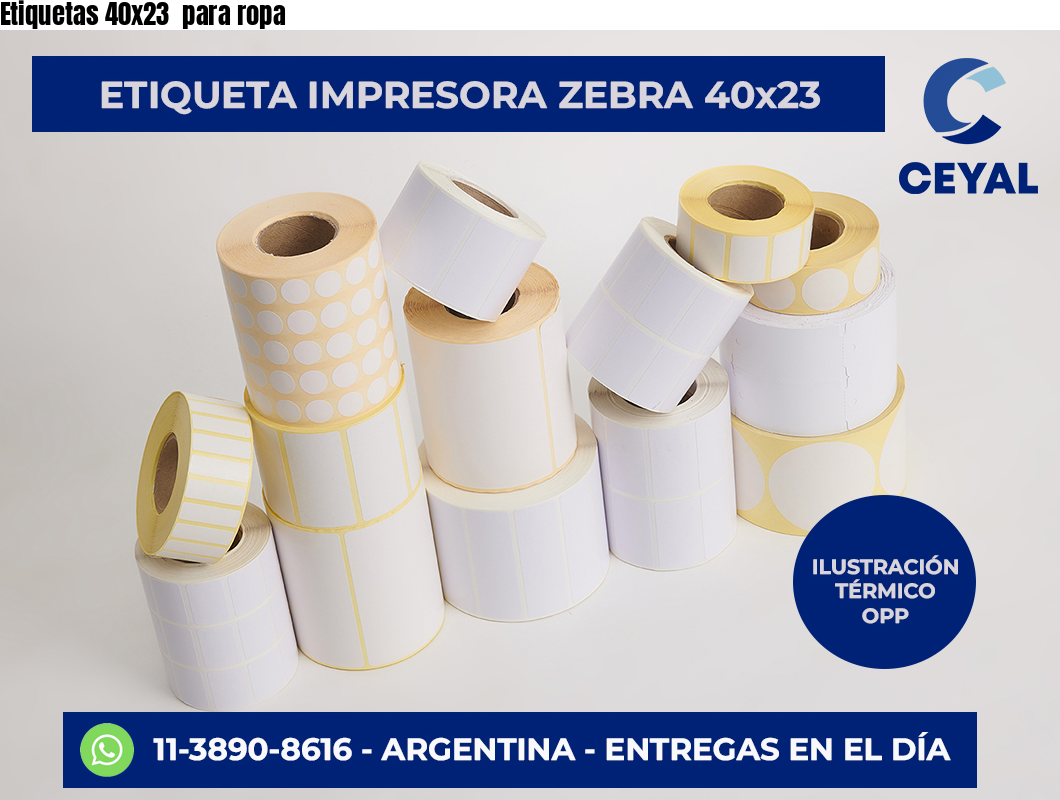 Etiquetas 40×23  para ropa