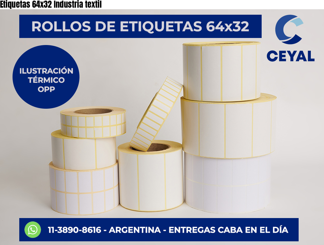 Etiquetas 64×32 Industria textil