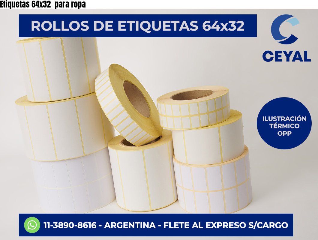 Etiquetas 64×32  para ropa