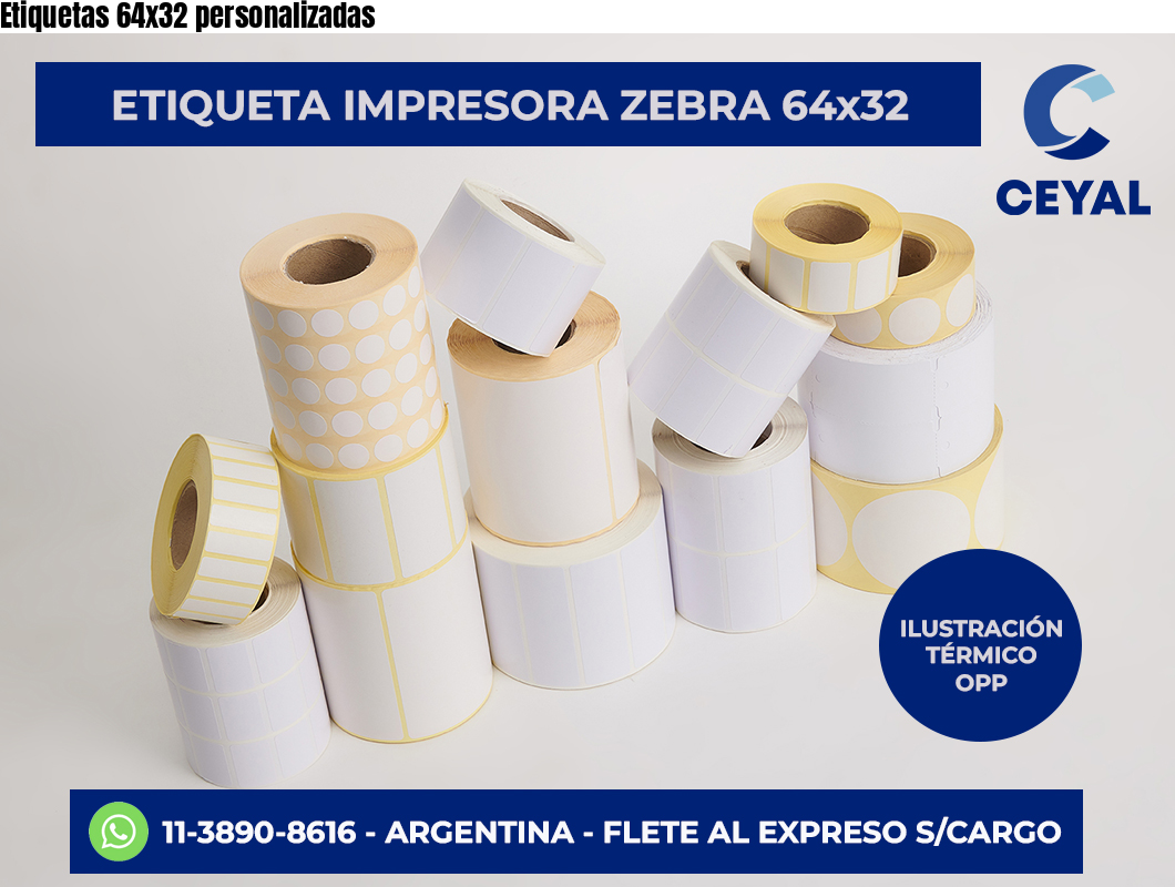 Etiquetas 64×32 personalizadas