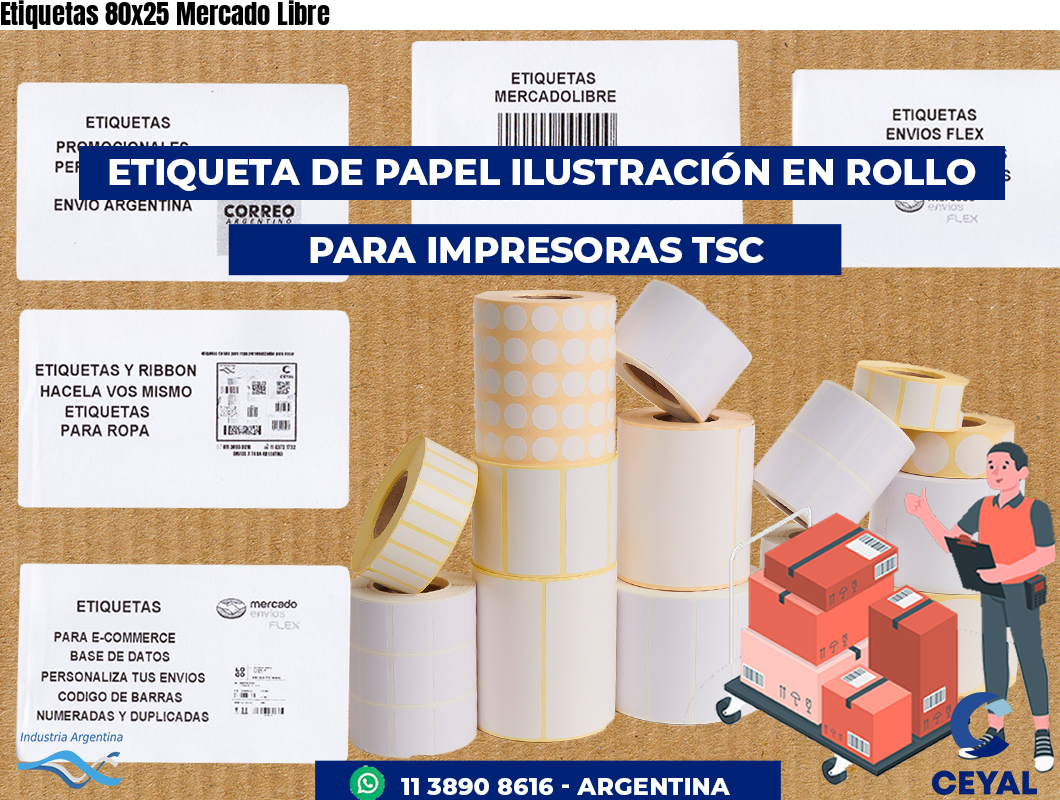 Etiquetas 80x25 Mercado Libre