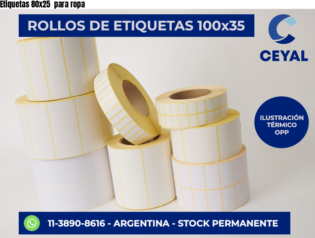 Etiquetas 80×25  para ropa