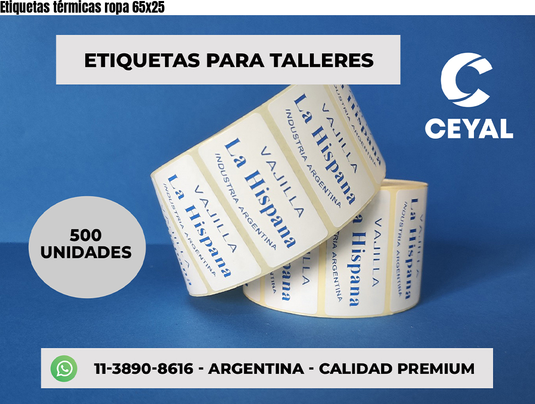 Etiquetas térmicas ropa 65×25