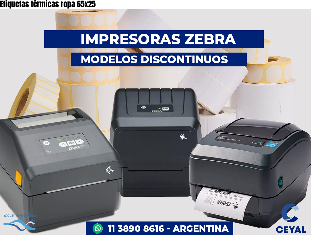 Etiquetas térmicas ropa 65x25