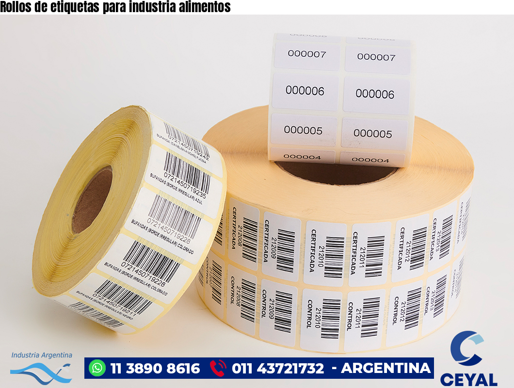 Rollos de etiquetas para industria alimentos