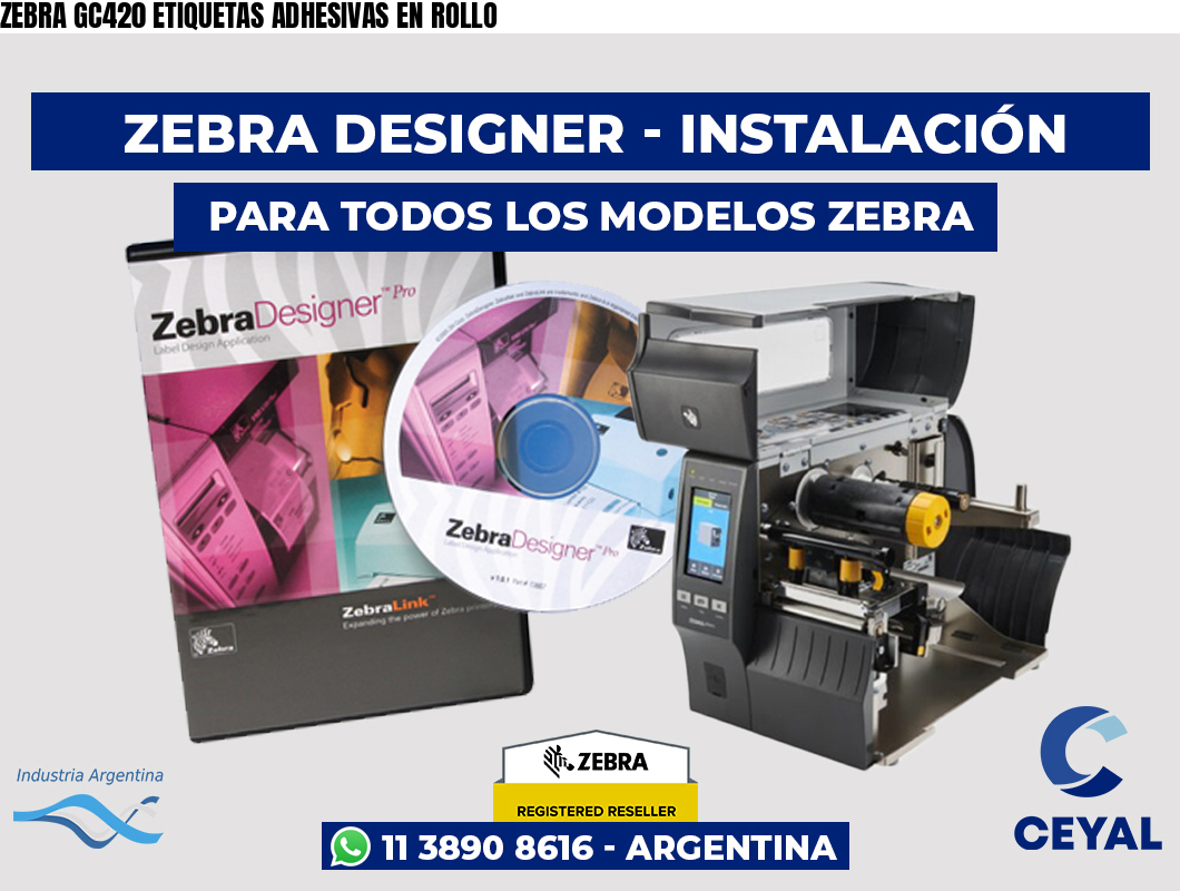 ZEBRA GC420 ETIQUETAS ADHESIVAS EN ROLLO