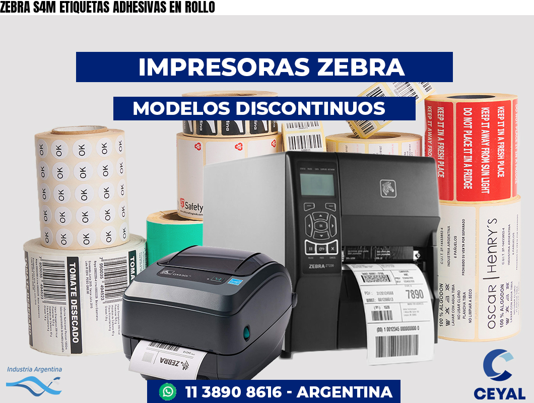 ZEBRA S4M ETIQUETAS ADHESIVAS EN ROLLO