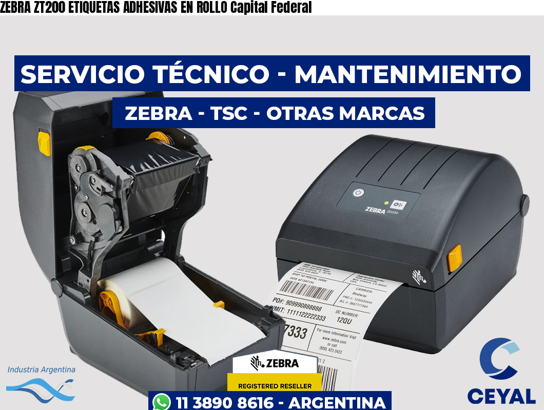 ZEBRA ZT200 ETIQUETAS ADHESIVAS EN ROLLO Capital Federal