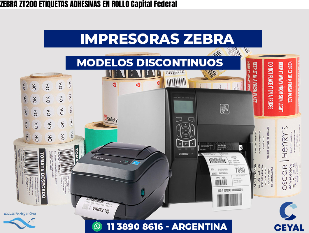 ZEBRA ZT200 ETIQUETAS ADHESIVAS EN ROLLO Capital Federal