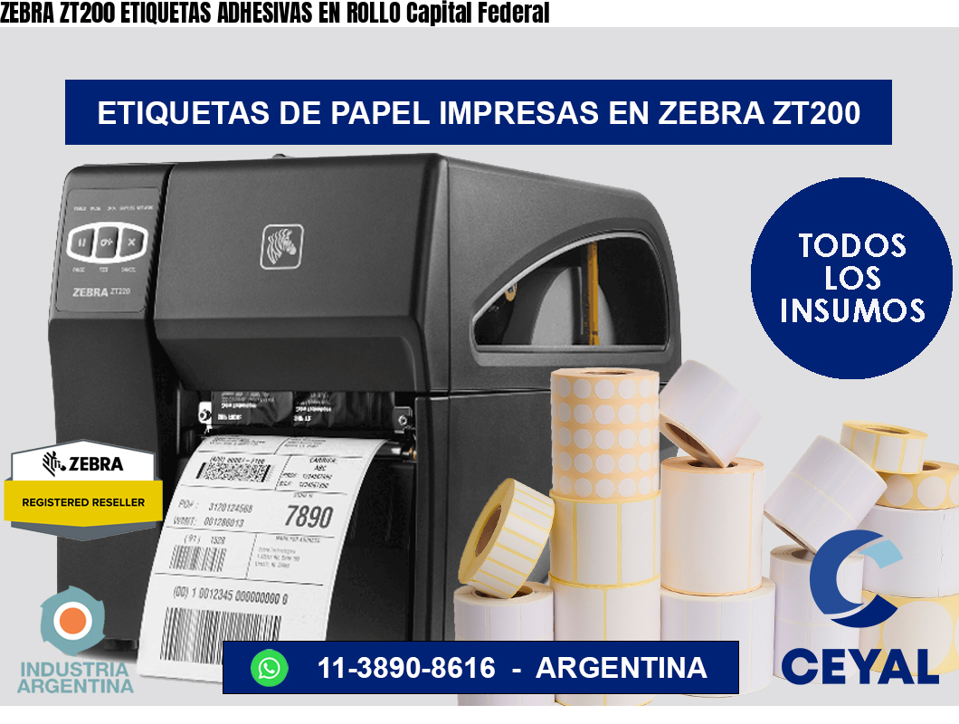 ZEBRA ZT200 ETIQUETAS ADHESIVAS EN ROLLO Capital Federal