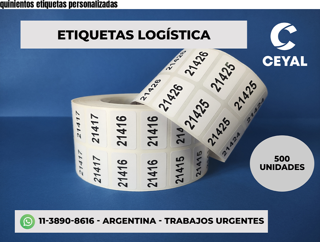 quinientos etiquetas personalizadas