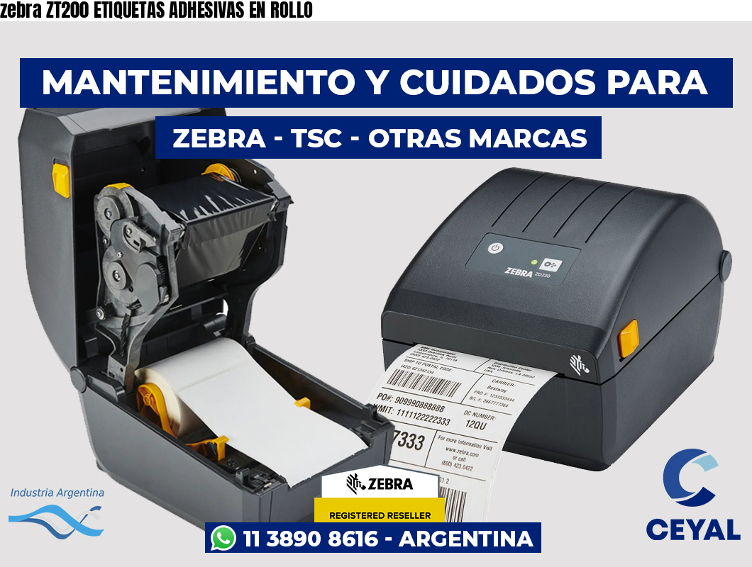 zebra ZT200 ETIQUETAS ADHESIVAS EN ROLLO