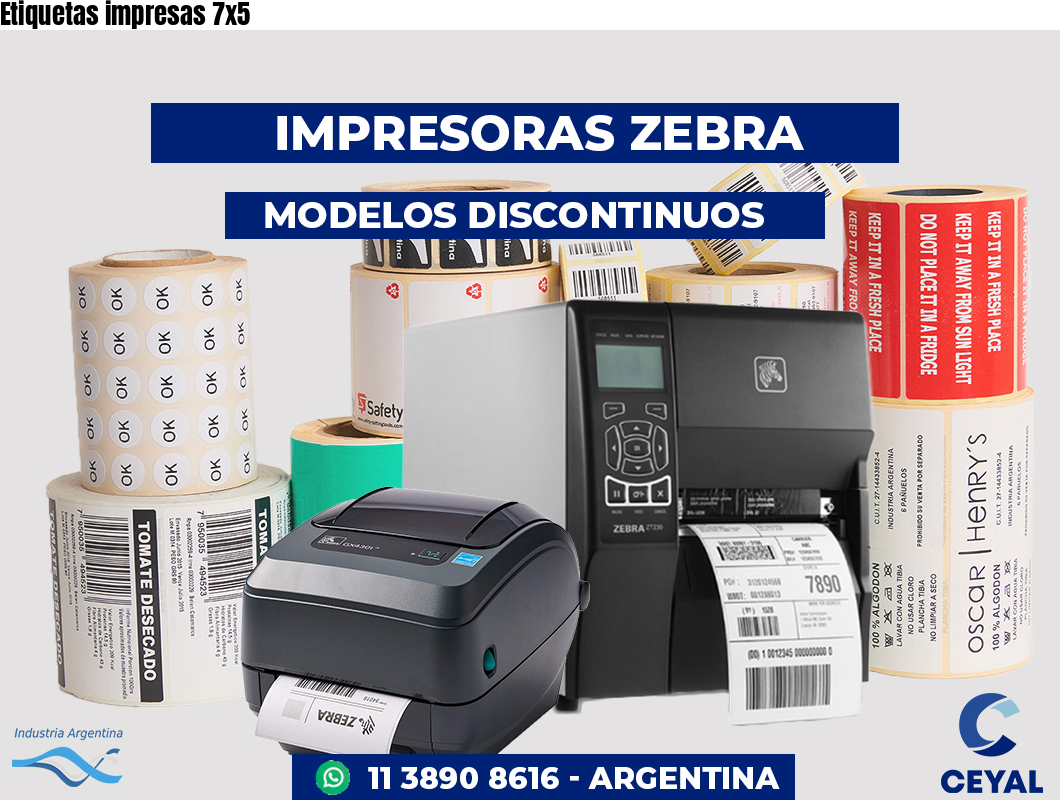 Etiquetas impresas 7x5