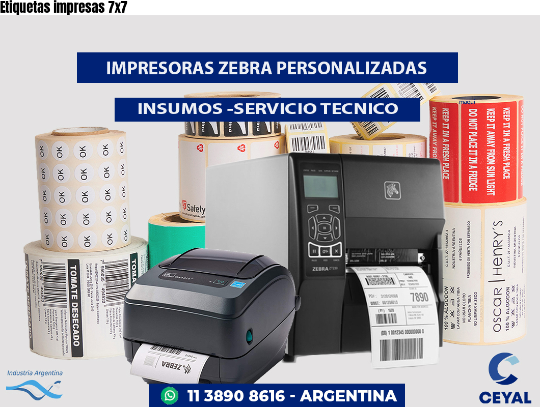 Etiquetas impresas 7x7