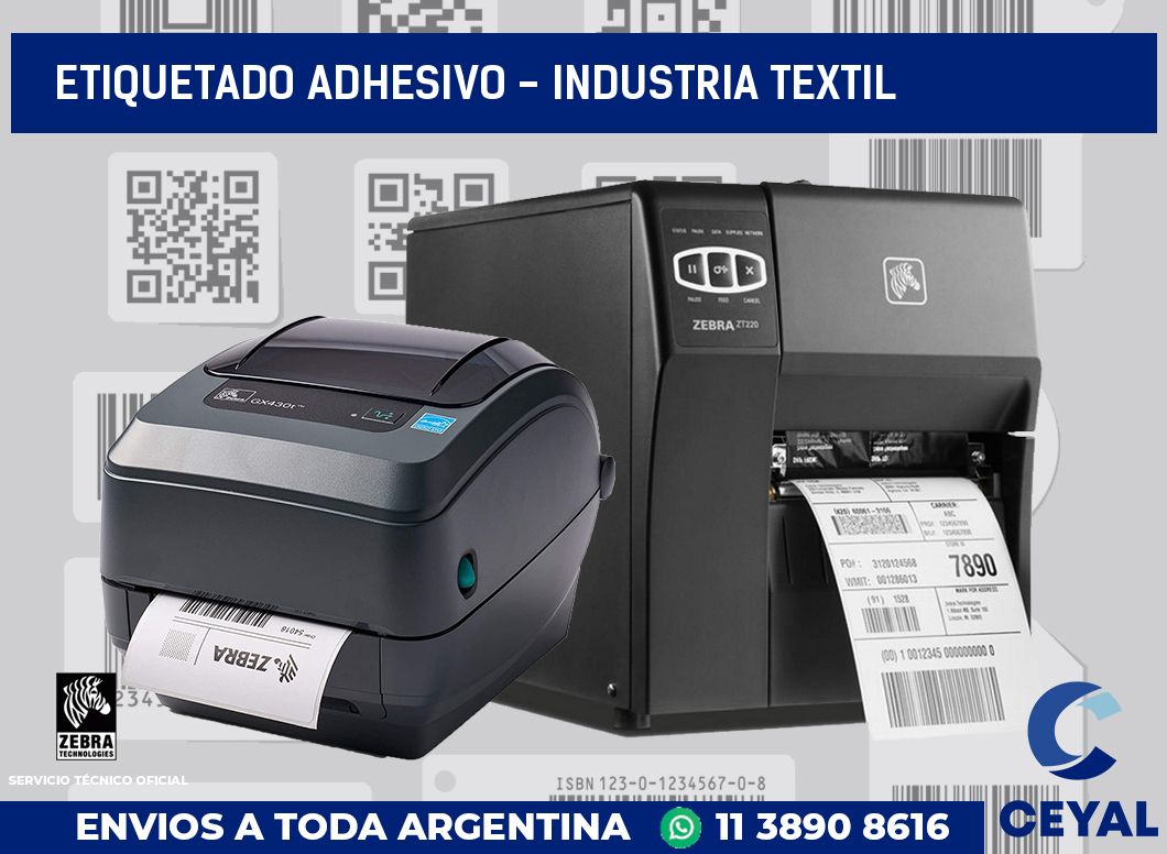 Etiquetado adhesivo - Industria textil