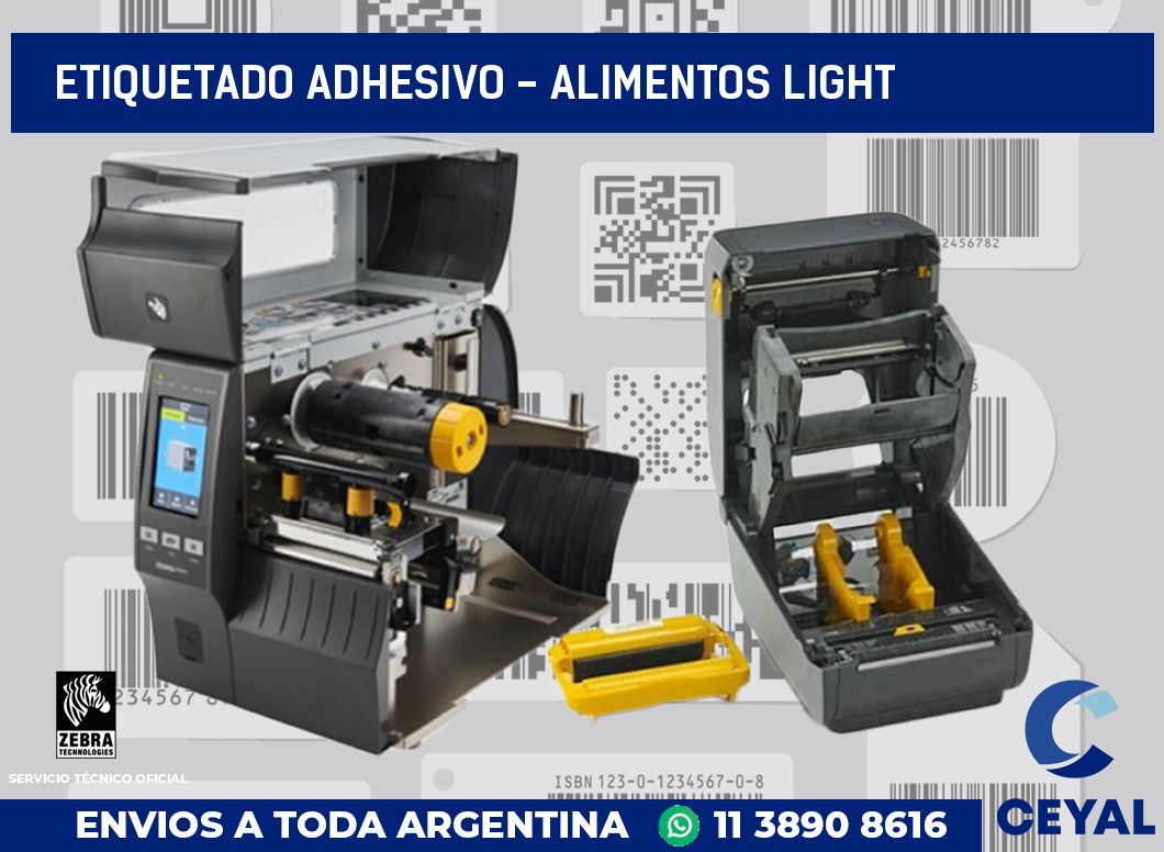 Etiquetado adhesivo - alimentos light