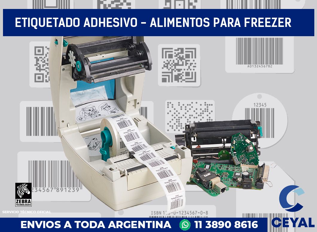 Etiquetado adhesivo - alimentos para freezer